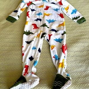 Carter’s 24 Months Zipper Onesie Pajama Boy Dino Fleece